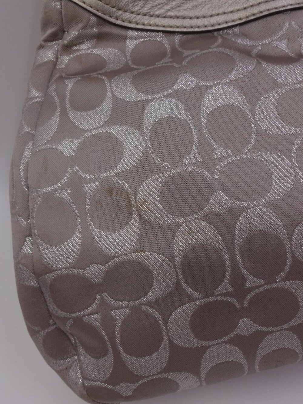 Coach Soho Metallic Silver Signature Jacquard Hobo Shoulder Bag Purse F18911 - Picture 13 of 16